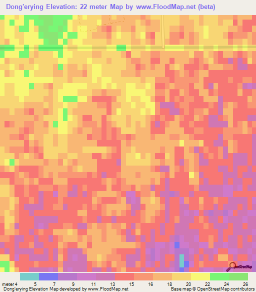 Dong'erying,China Elevation Map