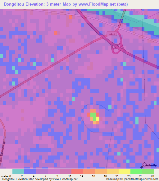 Dongditou,China Elevation Map