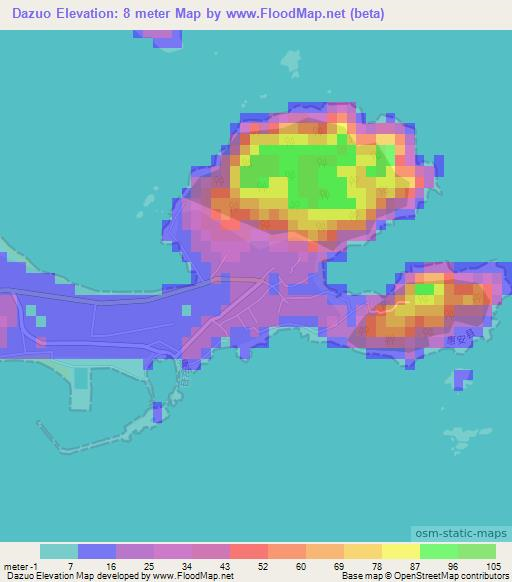 Dazuo,China Elevation Map