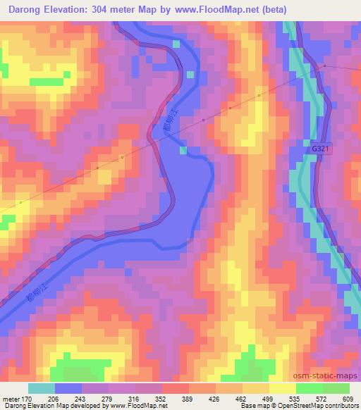 Darong,China Elevation Map