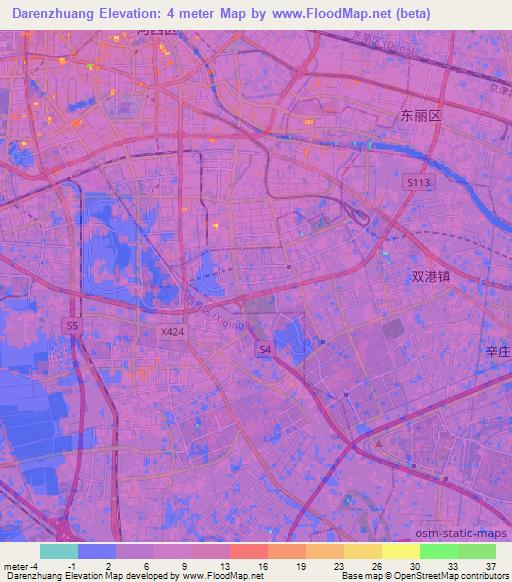 Darenzhuang,China Elevation Map