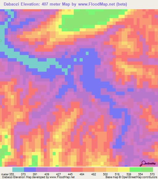 Dabaozi,China Elevation Map