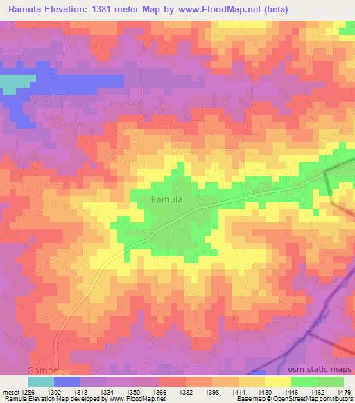 Ramula,Kenya Elevation Map