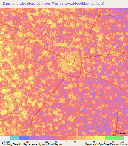 Dancheng,China Elevation Map
