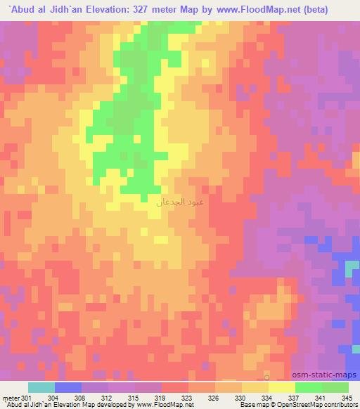 `Abud al Jidh`an,Syria Elevation Map