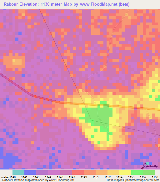 Rabour,Kenya Elevation Map