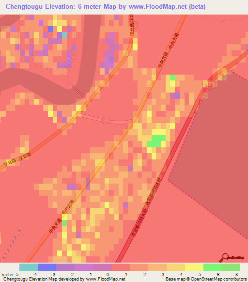 Chengtougu,China Elevation Map