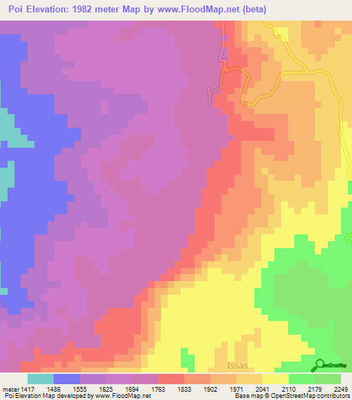 Poi,Kenya Elevation Map