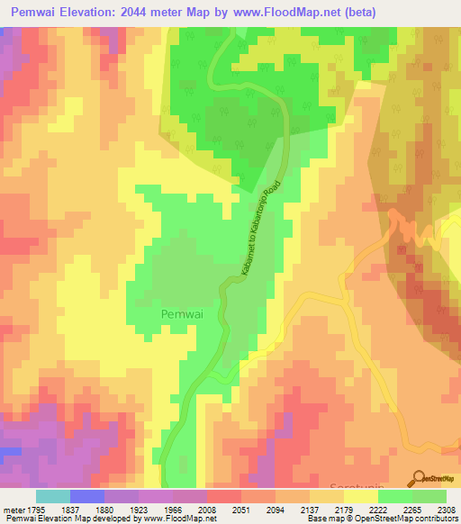 Pemwai,Kenya Elevation Map