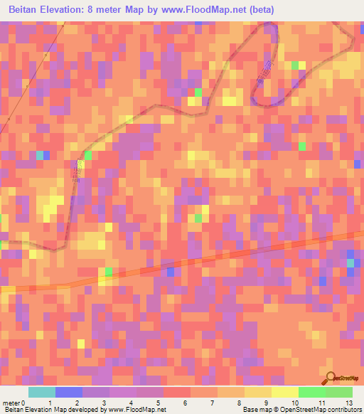 Beitan,China Elevation Map