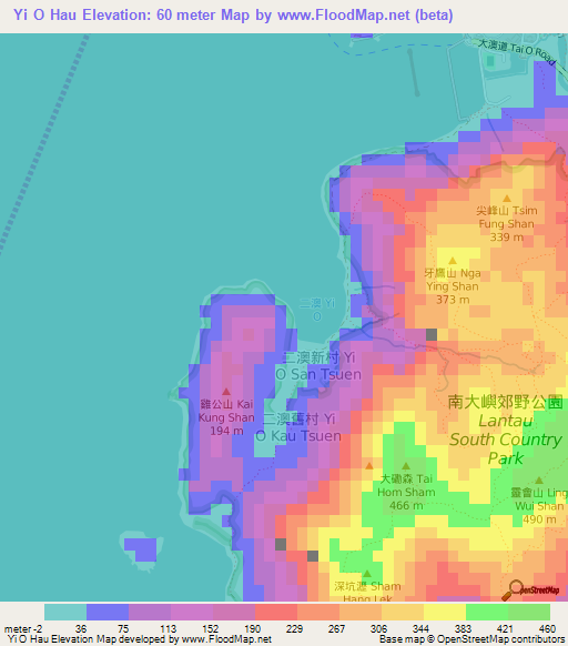 Yi O Hau,Hong Kong Elevation Map