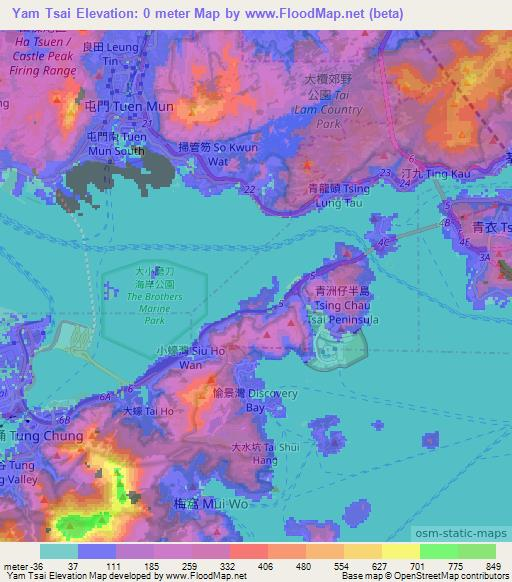 Yam Tsai,Hong Kong Elevation Map
