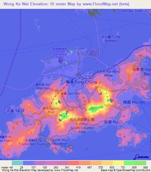 Wong Ka Wai,Hong Kong Elevation Map