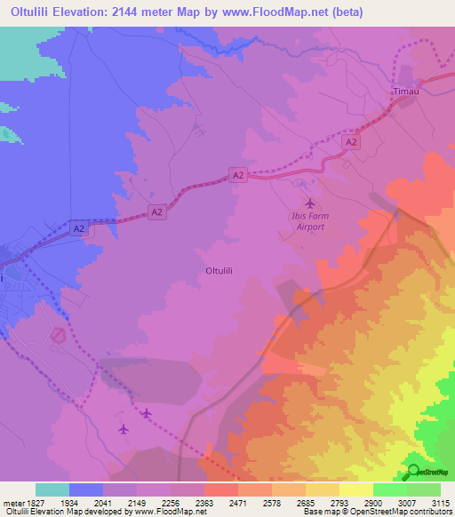 Oltulili,Kenya Elevation Map