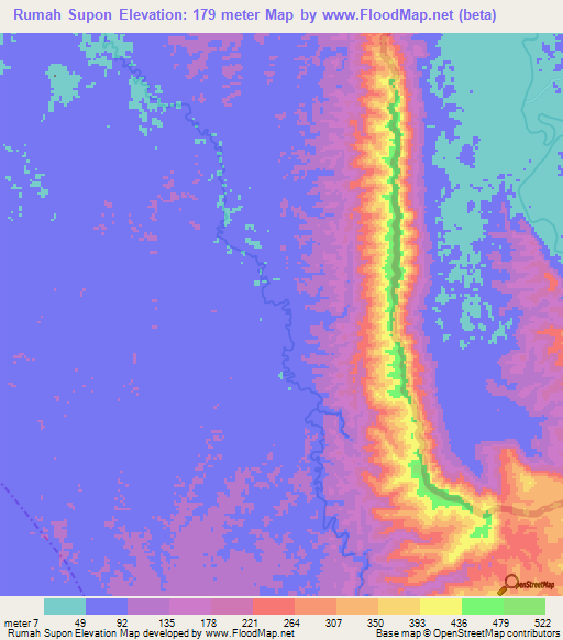 Rumah Supon,Brunei Elevation Map