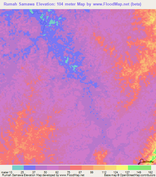 Rumah Samawa,Brunei Elevation Map