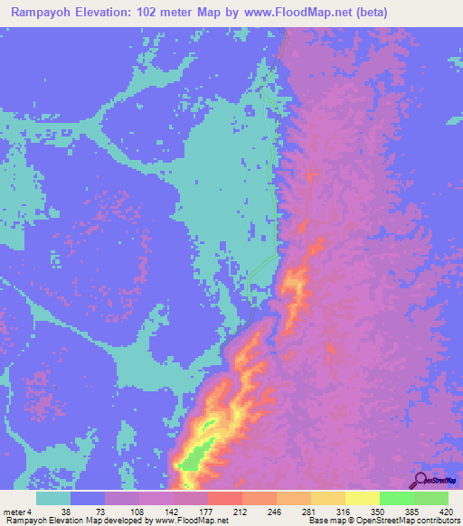 Rampayoh,Brunei Elevation Map