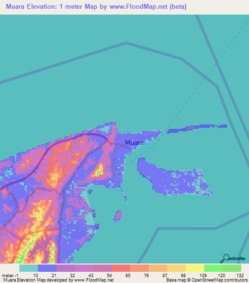 Muara,Brunei Elevation Map