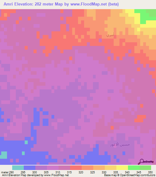 Amri,Syria Elevation Map