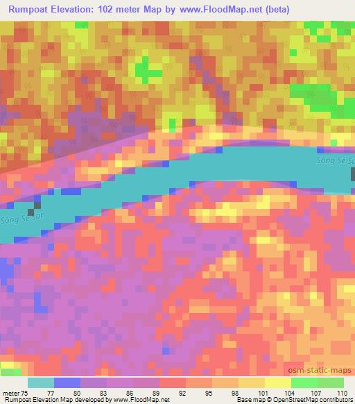 Rumpoat,Cambodia Elevation Map