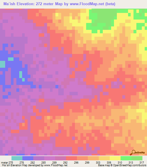 Ma`ish,Syria Elevation Map