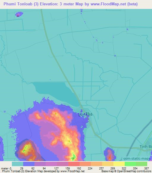 Phumi Tonloab (3),Cambodia Elevation Map