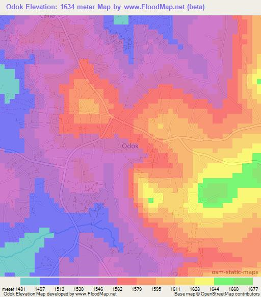Odok,Kenya Elevation Map