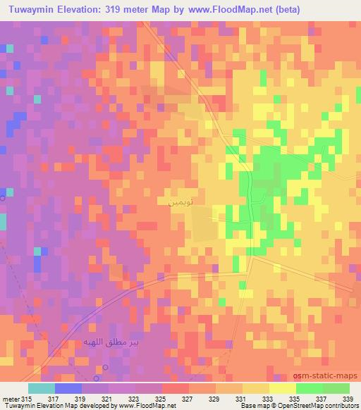 Tuwaymin,Syria Elevation Map
