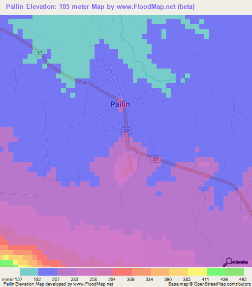 Pailin,Cambodia Elevation Map