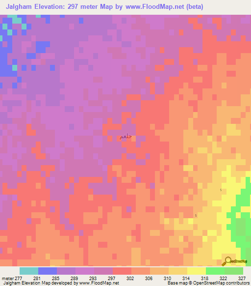 Jalgham,Syria Elevation Map