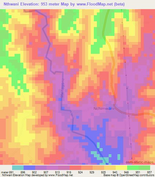 Nthwani,Kenya Elevation Map