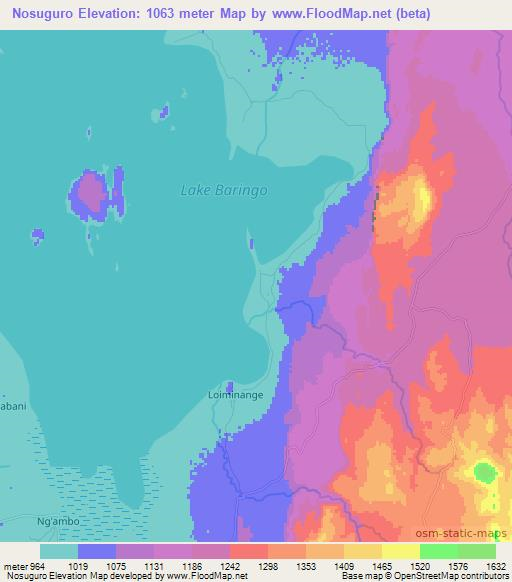 Nosuguro,Kenya Elevation Map
