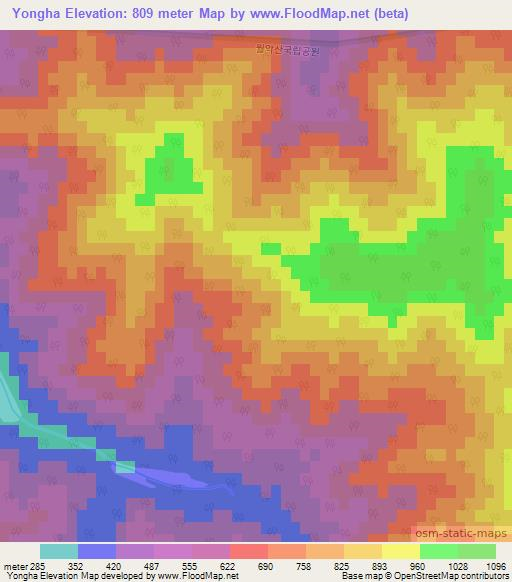 Yongha,South Korea Elevation Map
