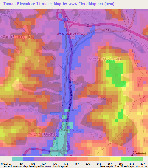 Taman,South Korea Elevation Map