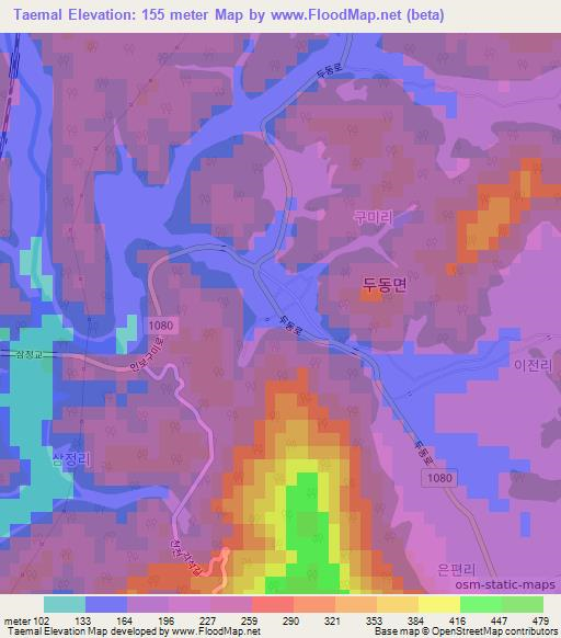 Taemal,South Korea Elevation Map
