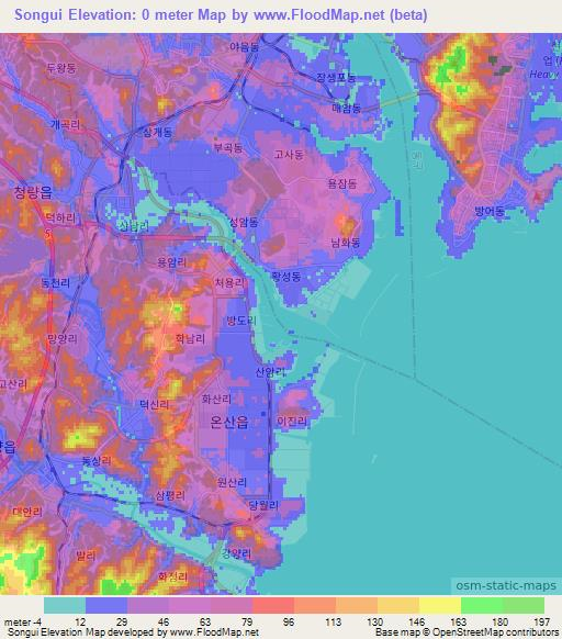 Songui,South Korea Elevation Map