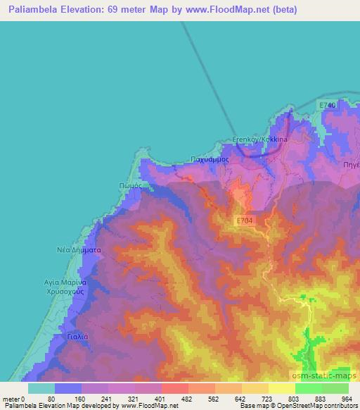 Paliambela,Cyprus Elevation Map