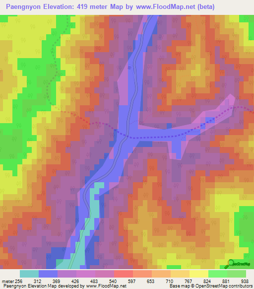 Paengnyon,South Korea Elevation Map