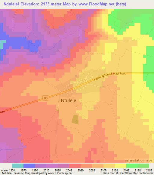 Ndulelei,Kenya Elevation Map