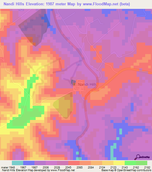 Nandi Hills,Kenya Elevation Map