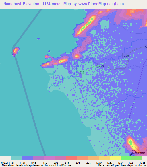 Namabusi,Kenya Elevation Map