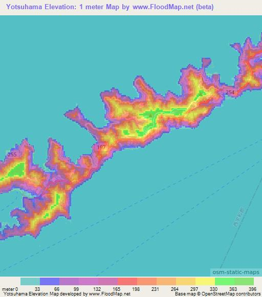 Yotsuhama,Japan Elevation Map
