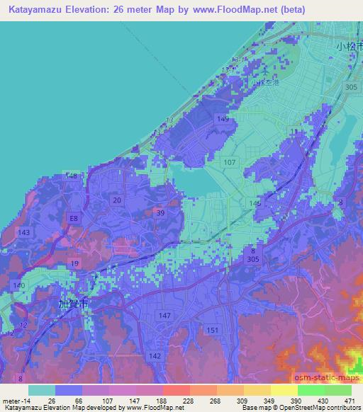 Katayamazu,Japan Elevation Map