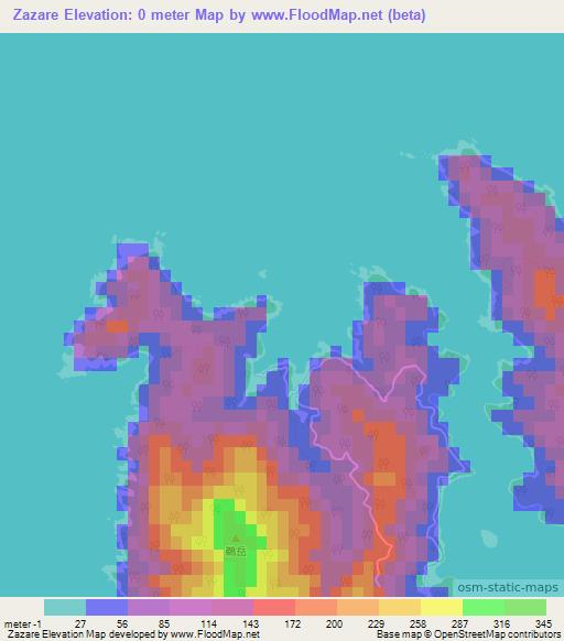 Zazare,Japan Elevation Map