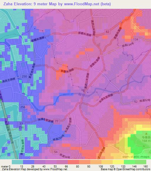 Zaha,Japan Elevation Map