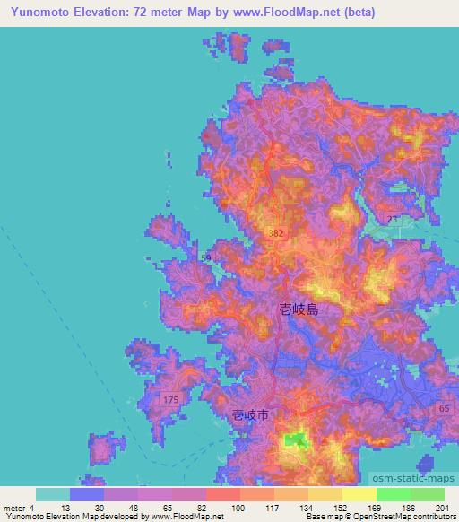 Yunomoto,Japan Elevation Map