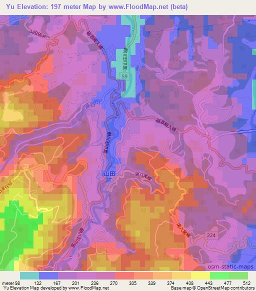 Yu,Japan Elevation Map