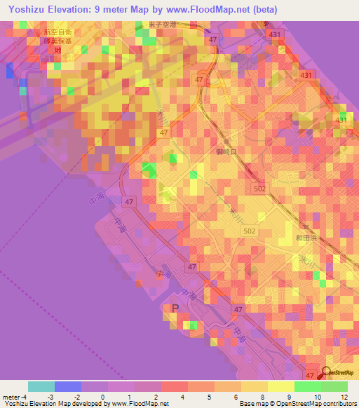 Yoshizu,Japan Elevation Map