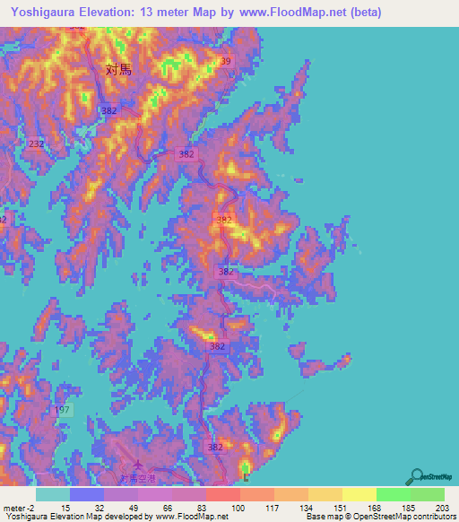 Yoshigaura,Japan Elevation Map