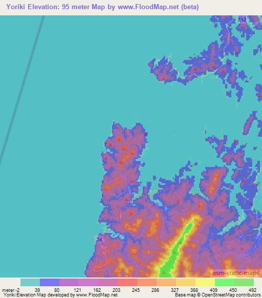Yoriki,Japan Elevation Map